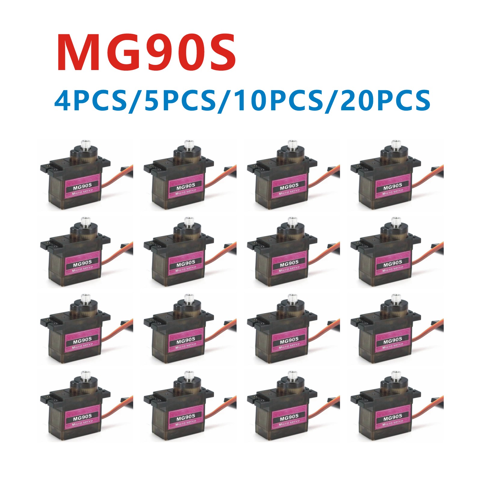 Servo Sg90 - 4/5/10/20PCS MG90S เกียร์โลหะ RC Micro Servo
