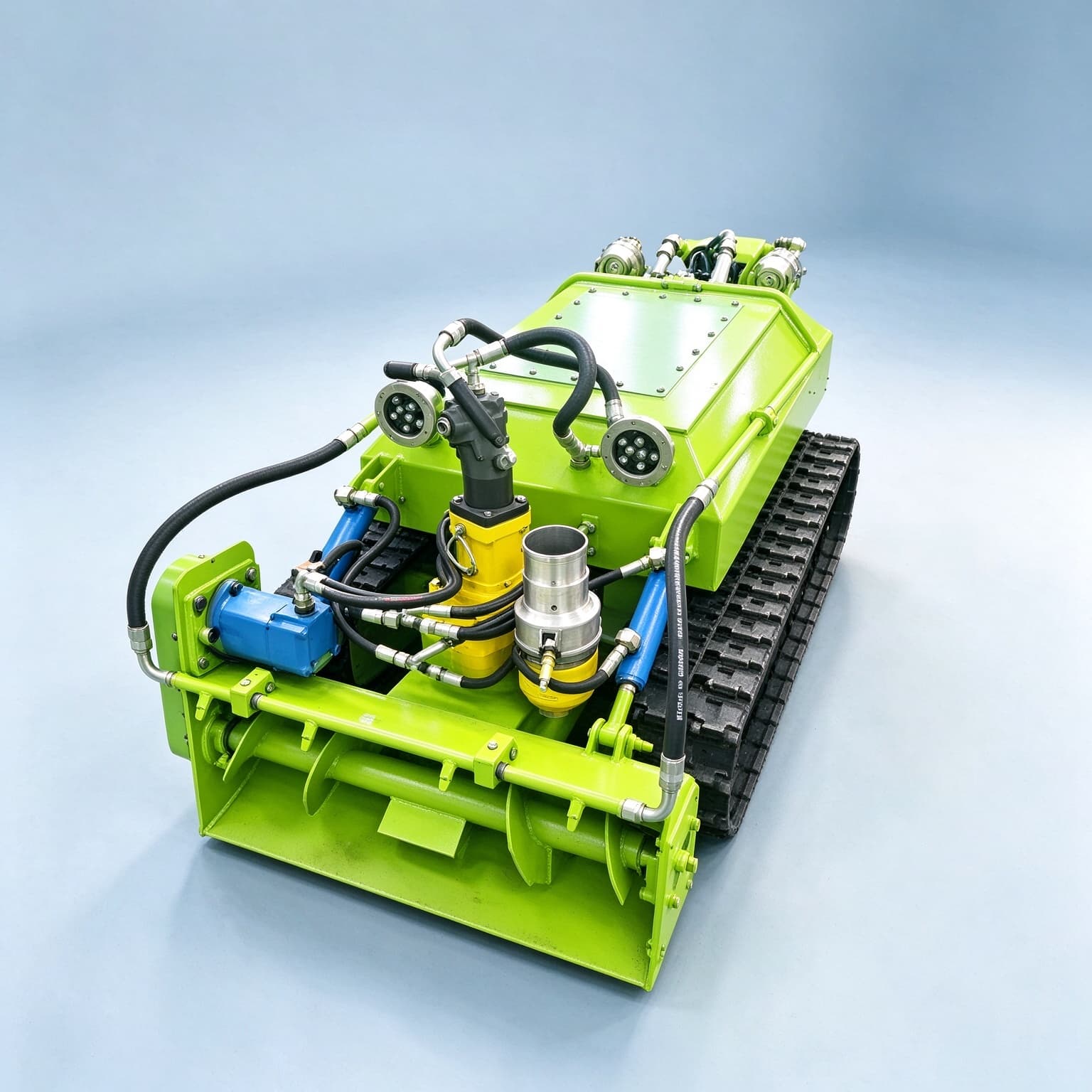 Tracked Robot Chassis - หุ่นยนต์ขุดลอกแบบตีนตะขาบไฮดรอลิกสำหรับงานกำจัดตะกอนในคลอง แม่น้ำ และอ่างเก็บน้ำ รวมถึงเครื่องจักรทำความสะอาดใต้น้ำ