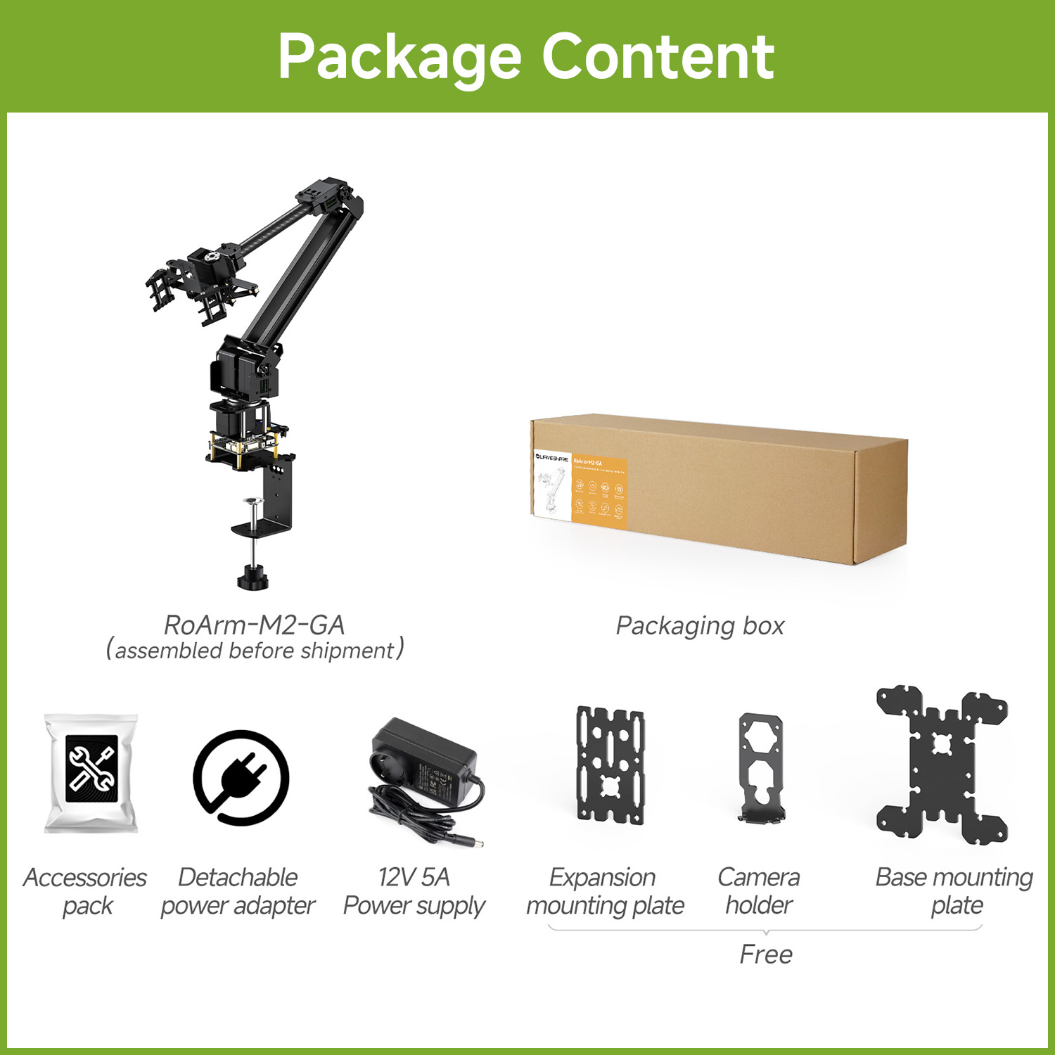 ชุดแขนหุ่นยนต์ตั้งโต๊ะ Wavesha - Robot Arm Kit บทวิจารณ์และราคา